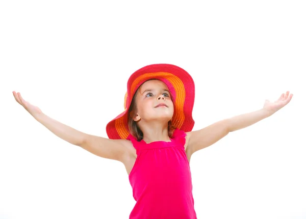 Niña usando un sombrero . — Foto de Stock