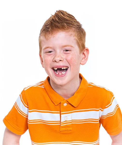 Portrait of a cute red-haired boy — Stock Photo, Image