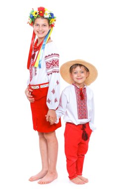 kız ve oğlan Ulusal Ukrayna kostüm