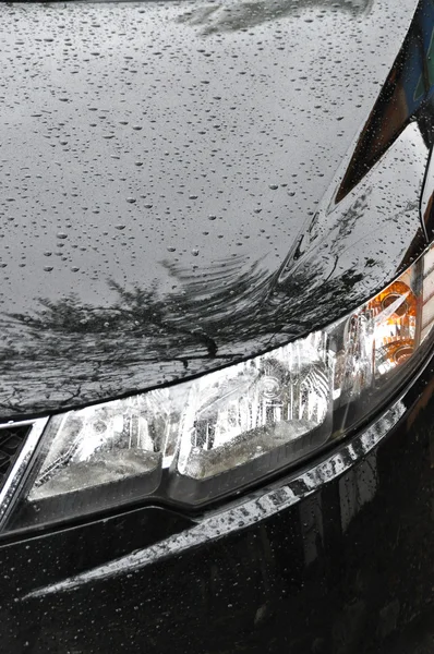 Head Lamp Of black Car — Stock Photo, Image