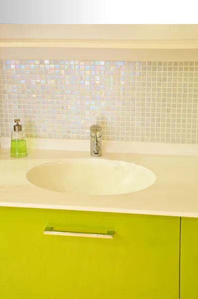 Modern bathroom sink and cabinet — Stock Photo, Image