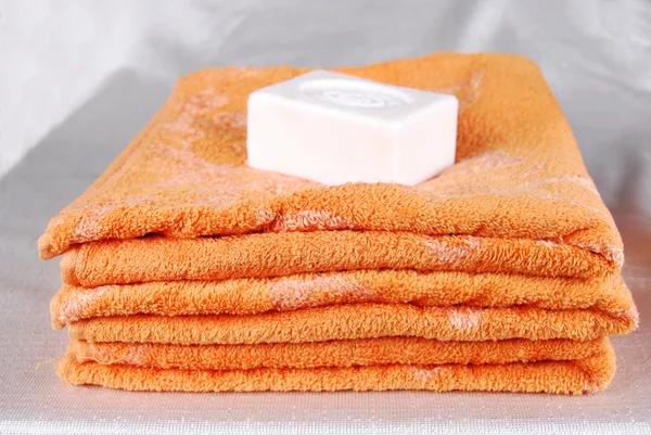 Towels and soaps — Stock Photo, Image