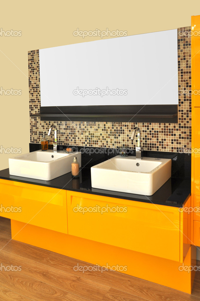 Modern bathroom sink and cabinet