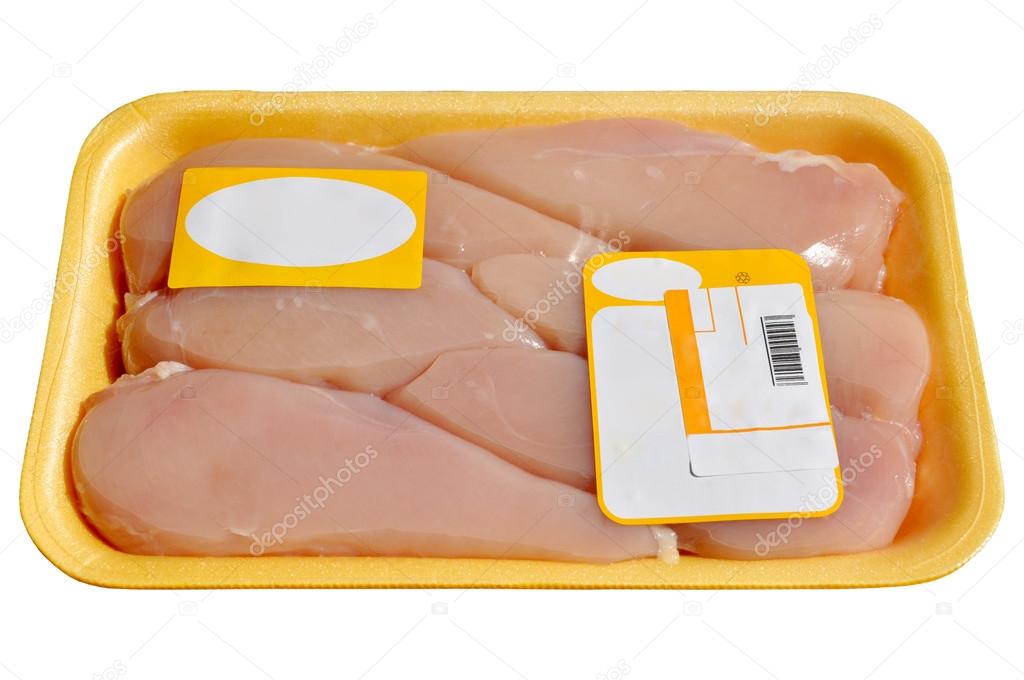 Packaged raw chicken