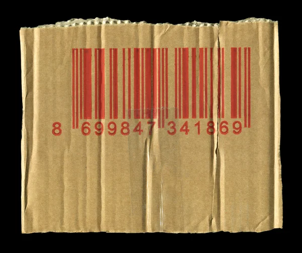 Karton en barcode — Stockfoto