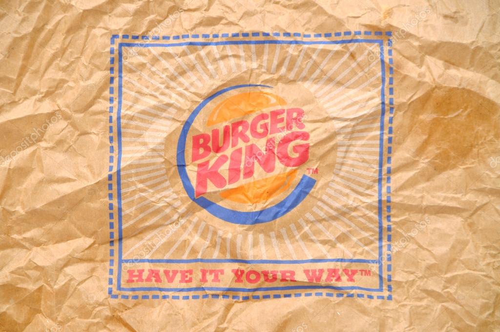 Burger king paper bag with logo