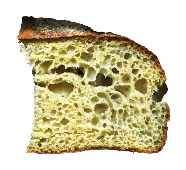 Pão Fresco Cozido Nutritivo Dourado Caseiro Isolado Fundo Preto — Fotografia de Stock