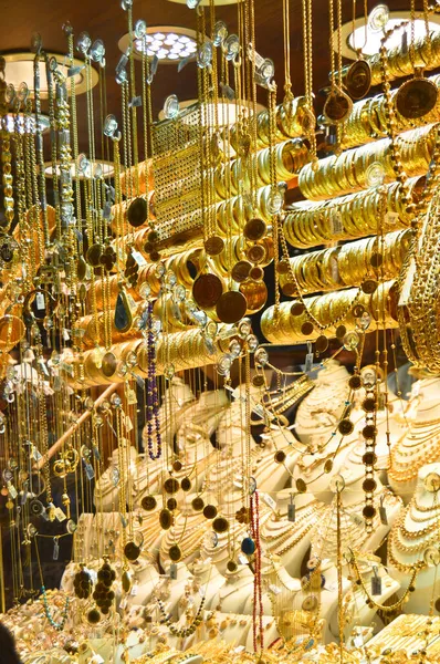 Armbänder Schaufenster Schmuckgeschäft Goldschmuck Großen Basar Türkisches Goldgeschäft — Stockfoto