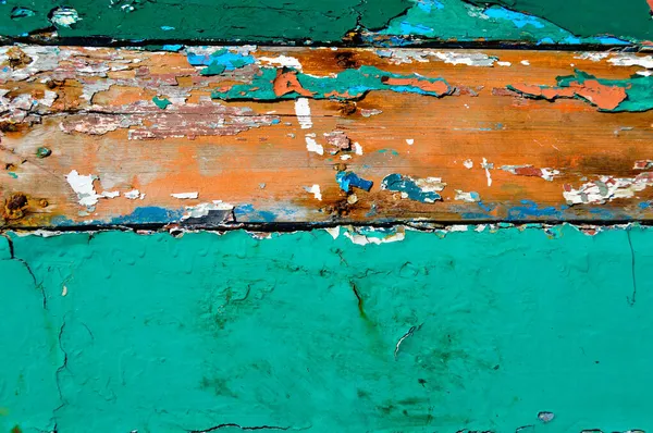 Fundo Pintura Azul Verde Rachado Descascado Chão Madeira Velho Padrão — Fotografia de Stock