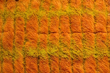 Türk tatlı burma kadayif şam fıstıklı, Türk mutfağının geleneksel harika tatlılarından biri, Türk tatlı burma kadayif