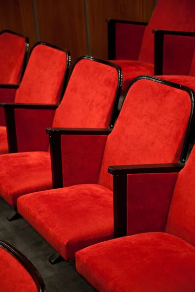 Modern Cinema Hall Empty Red Comfortable Seats Movie Theater Seats — Stock Photo, Image