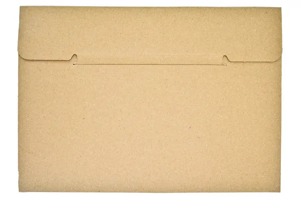 Busta Postale Carta Marrone Beige Sfondo Bianco Può Essere Utilizzato — Foto Stock