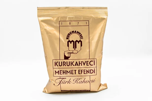 トルコ最高のドライコーヒー商人 Kurukahveci Mehmet Effendi パッケージコーヒー イスタンブールトルコ 4月13 2019 — ストック写真