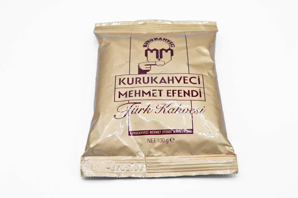トルコ最高のドライコーヒー商人 Kurukahveci Mehmet Effendi パッケージコーヒー イスタンブールトルコ 4月13 2019 — ストック写真
