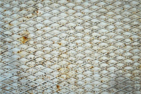 Surface Plaque Métallique Peinte Blanc Rouillé Rusty Fond Texture Métallique — Photo