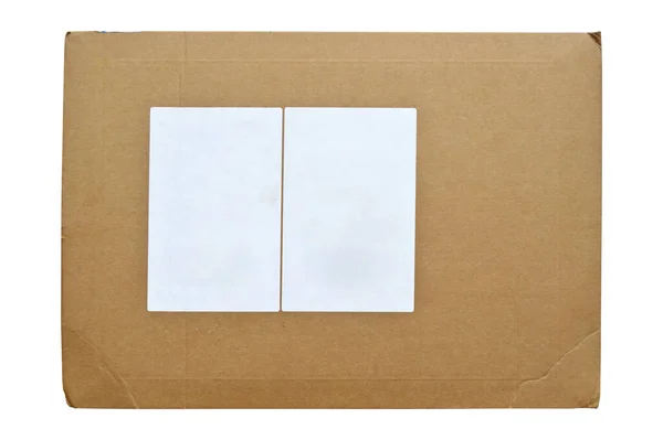 Busta Postale Carta Marrone Beige Etichetta Adesiva Può Essere Utilizzato — Foto Stock
