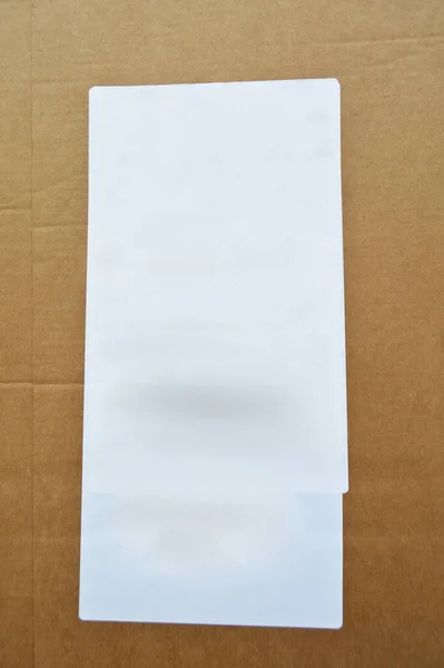 Envelope Correio Papel Papelão Marrom Bege Rótulo Adesivo Pode Ser — Fotografia de Stock