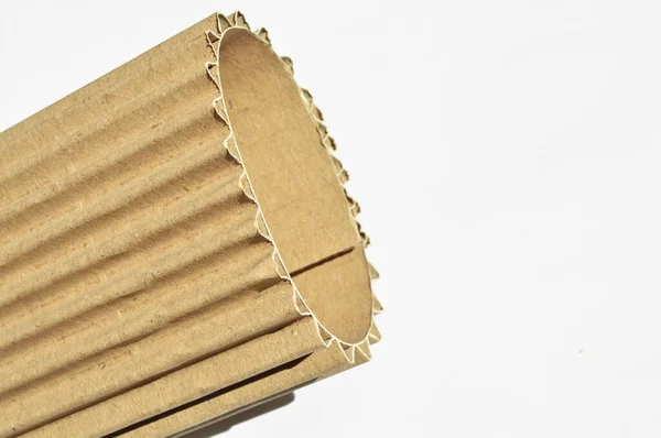 Brown Beige Corrugated Cardboard Roll Cardboard Very Suitable Background — Stock Photo, Image