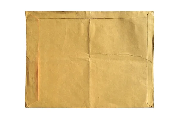 Enveloppe Postale Carton Marron Beige Sur Fond Blanc Peut Être — Photo