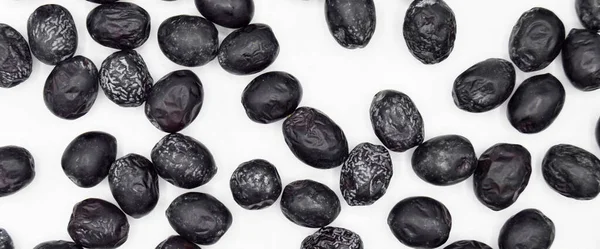 Fresh Delicious Black Color Turkish Olives Isolated White Background — Stock Photo, Image
