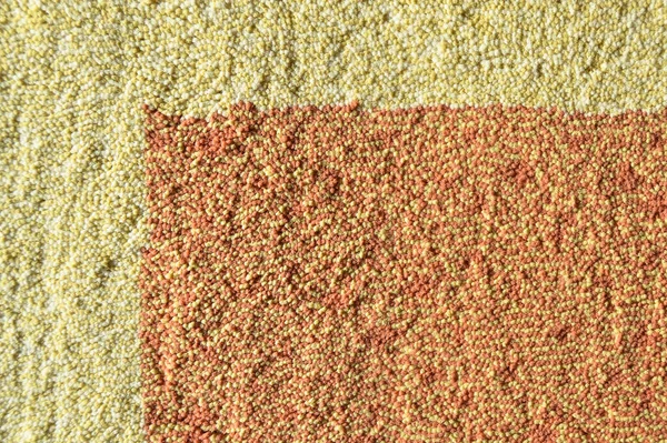 无缝线米色和红地毯纹理背景 地毯材料纹理地板 — 图库照片
