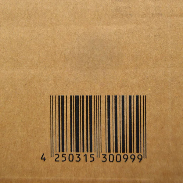 Papel Cartón Marrón Beige Sobre Códigos Barras Impresos Puede Ser —  Fotos de Stock