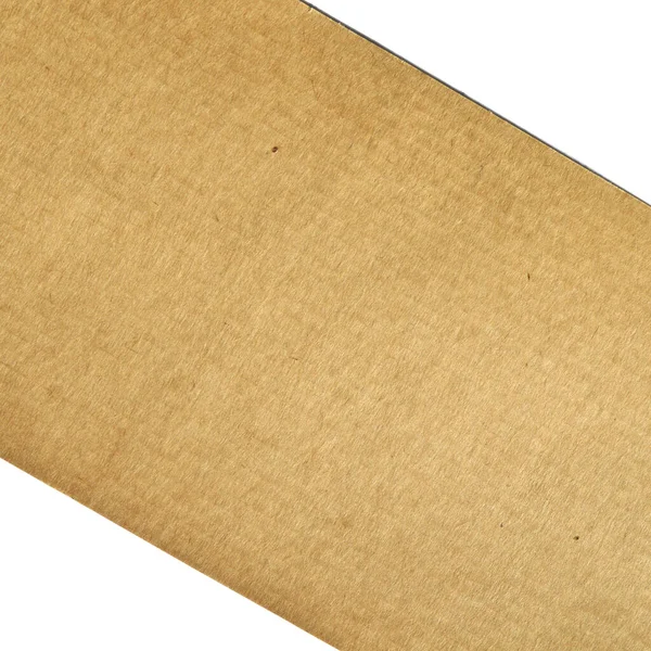 Dettaglio Cartone Ondulato Colore Marrone Beige Isolato Sfondo Bianco — Foto Stock