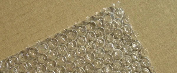 Гофрованому Картоні Паперовий Пластиковий Захист Від Повітряної Бульбашки Текстури Фону — стокове фото