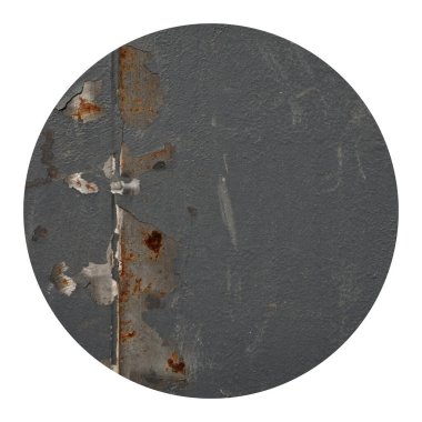 Paslı gri boyanmış metal plaka yüzeyi. Paslı metal desen arkaplanı