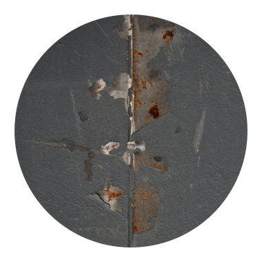 Paslı gri boyanmış metal plaka yüzeyi. Paslı metal desen arkaplanı