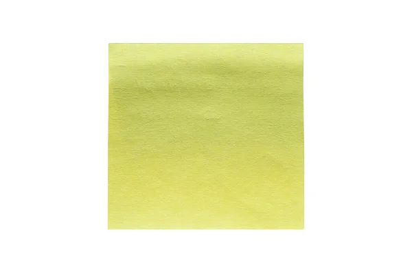 Blank Unlined Square Sticky Yellow Note Paper Isolated White Background — Foto Stock