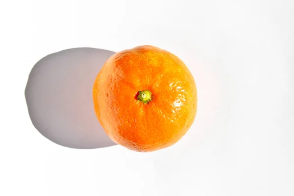 Färsk Saftig Och Mogen Apelsin Mandarin Klementin Isolerad Vit Bakgrund — Stockfoto