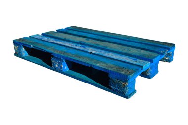 Taşımacılık ve depolamada kullanılan sağlam ahşap palet, euro paleti, epal palet, beyaz arka planda izole edilmiş