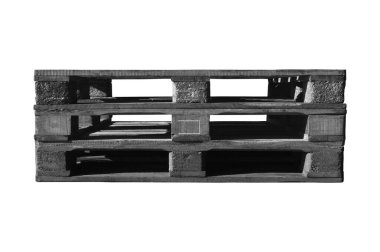 Taşımacılık ve depolamada kullanılan sağlam ahşap palet, Avro paleti, epal palet, beyaz arka planda izole edilmiş