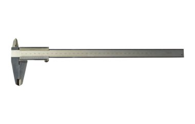 Kesin ölçümler için paslanmaz çelikten yapılmış analog vernier calliper.