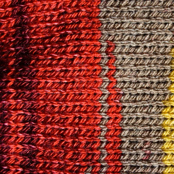 Vzor Tkaniny Vlny Ručně Pletené Tkaniny Oranžová Žlutá Vlna Pozadí — Stock fotografie