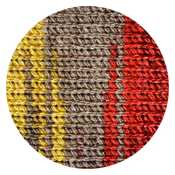 用羊毛制成的花纹织物 手工针织物 橙色和黄色羊毛背景纹理 — 图库照片