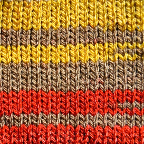 Pattern Fabric Made Wool Handmade Knitted Fabric Orange Yellow Wool — Stock Photo, Image