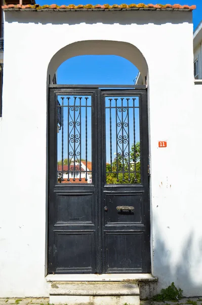 Turkey Istanbul Prince Island Decorative Black Iron Door Villa Buyukada — Stock Photo, Image