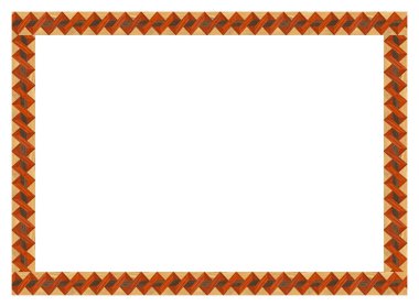 Ahşap ahşap çerçeve, farklı ağaçlardan yapılmış ahşap çerçeve, beyaz arka planda izole edilmiş.