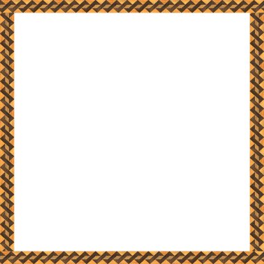 Ahşap ahşap çerçeve, farklı ağaçlardan yapılmış ahşap çerçeve, beyaz arka planda izole edilmiş.