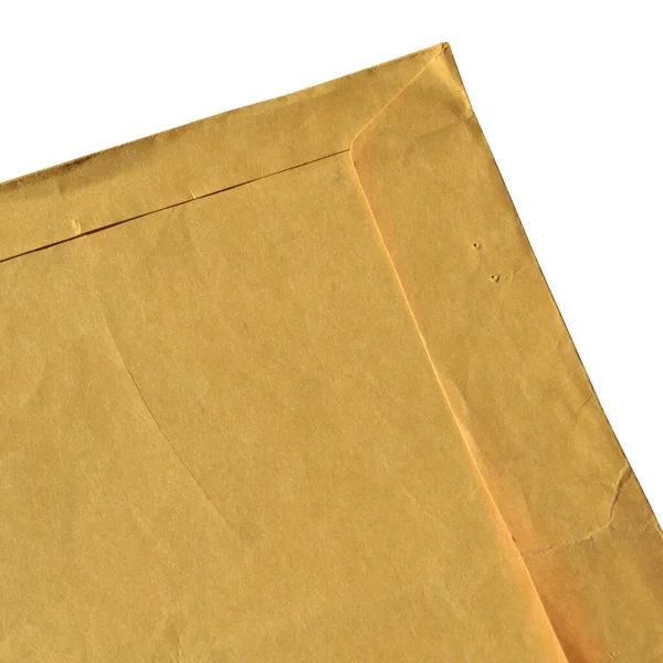 Enveloppe Postale Carton Marron Beige Sur Fond Blanc Peut Être — Photo