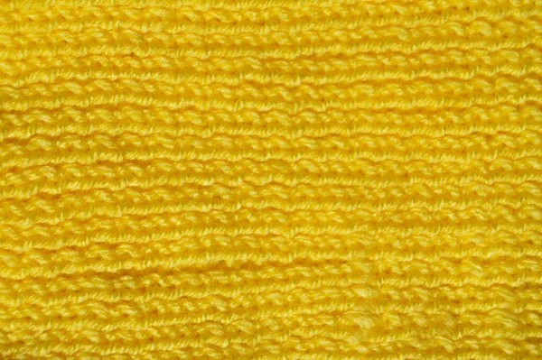 Musterstoff Aus Wolle Handgemachter Strickstoff Aus Gelber Wolle Hintergrund Textur — Stockfoto
