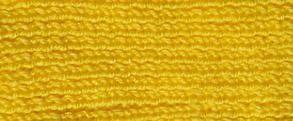 Modello Tessuto Lana Tessuto Lavorato Mano Lana Gialla Sfondo Texture — Foto Stock
