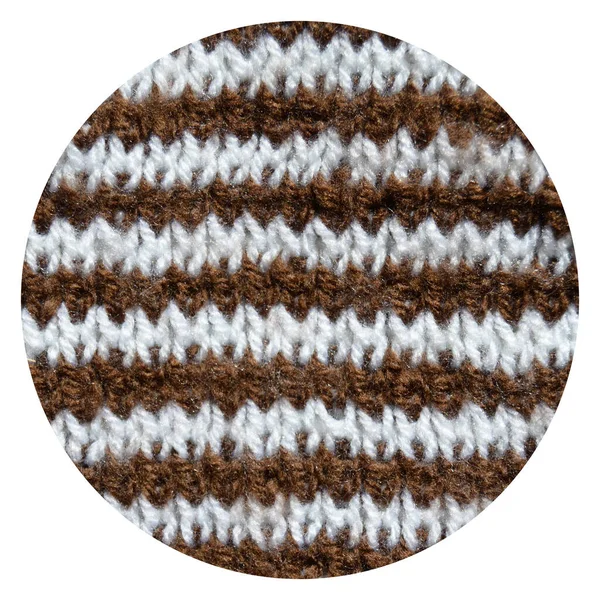 Pattern Fabric Made Wool Handmade Knitted Fabric Brown White Wool — Stock Photo, Image