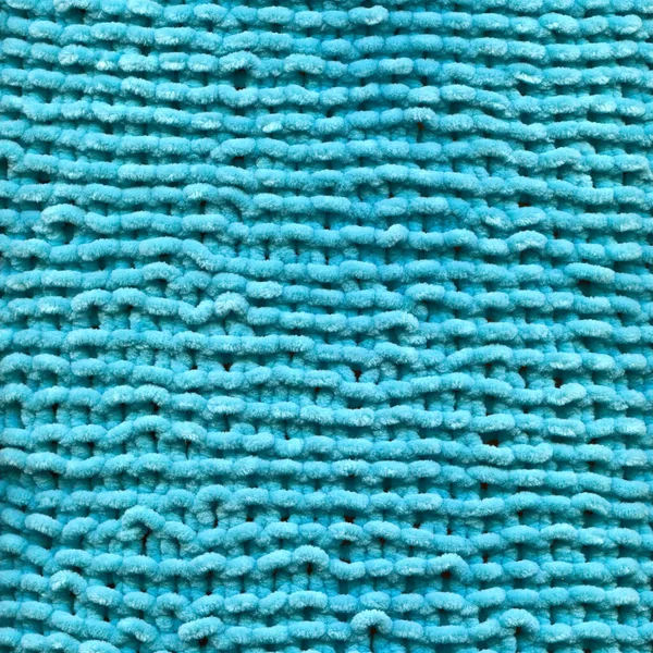 Patronen Gemaakt Van Wol Handgemaakte Gebreide Stof Turquoise Wol Achtergrond — Stockfoto