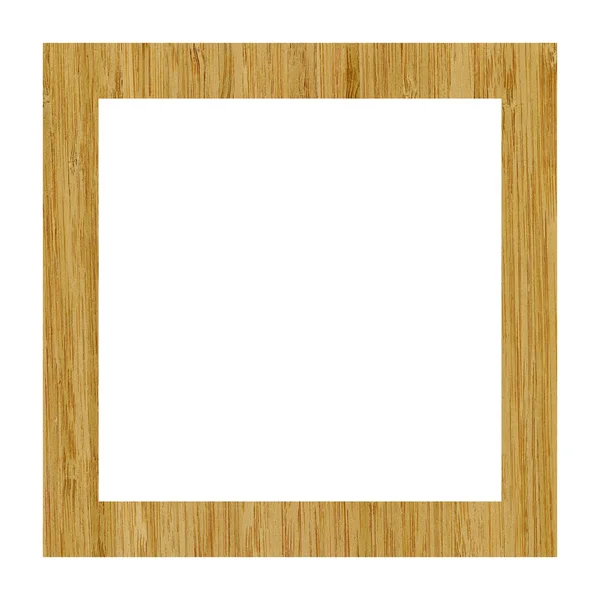 木制竹子正方形框架 木制竹子框架 由不同的木材组合制成 独立于白色背景 — 图库照片