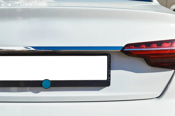 Detail Car Headlights Lamp White Modern Luxury Car Tail Red — Stock Photo, Image