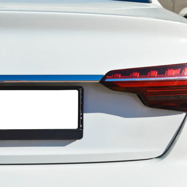Részlet Autó Fényszóró Lámpa Fehér Modern Luxus Autó Farok Piros — Stock Fotó