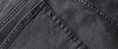 Açık siyah kot pantolon detaylarının arka cebini kapat